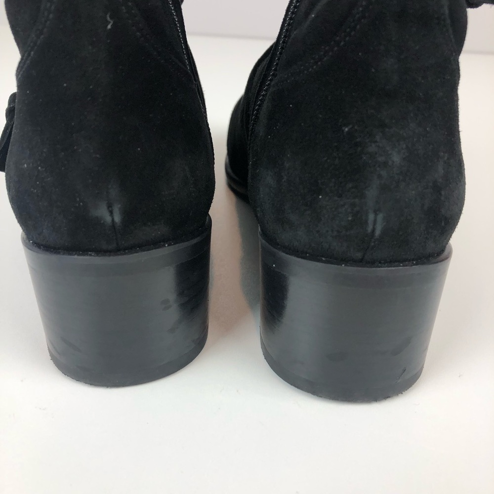 Stuart Weitzman Britain Buckle Suede Boot 9.5 blk - Picture 11 of 16